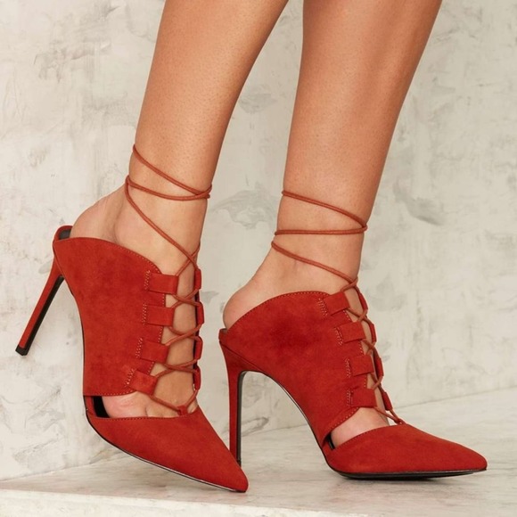 NWOT Nasty Gal | Point It Out Lace-Up Heels | 7.5 - Picture 1 of 12